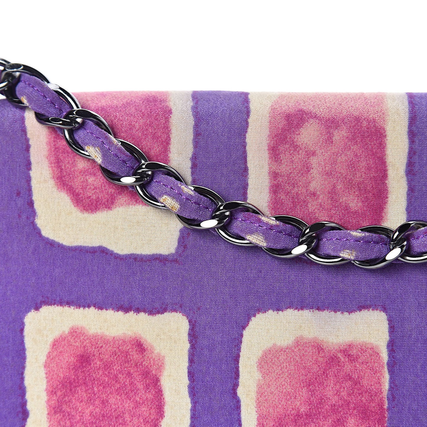 Nylon Printed Small Flap Purple