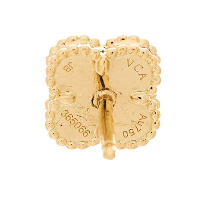 Van Cleef & Arpels 18K Yellow Gold Black Onyx Sweet Alhambra Earrings 4 of 4