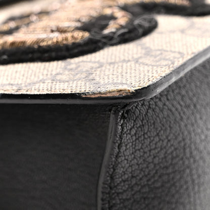 Gucci GG Supreme Monogram Goatskin Pearl Embroidered Medium Fox Broche Top Handle Bag Beige Ebony Black Hibiscus Red Mystic White 15 of 15