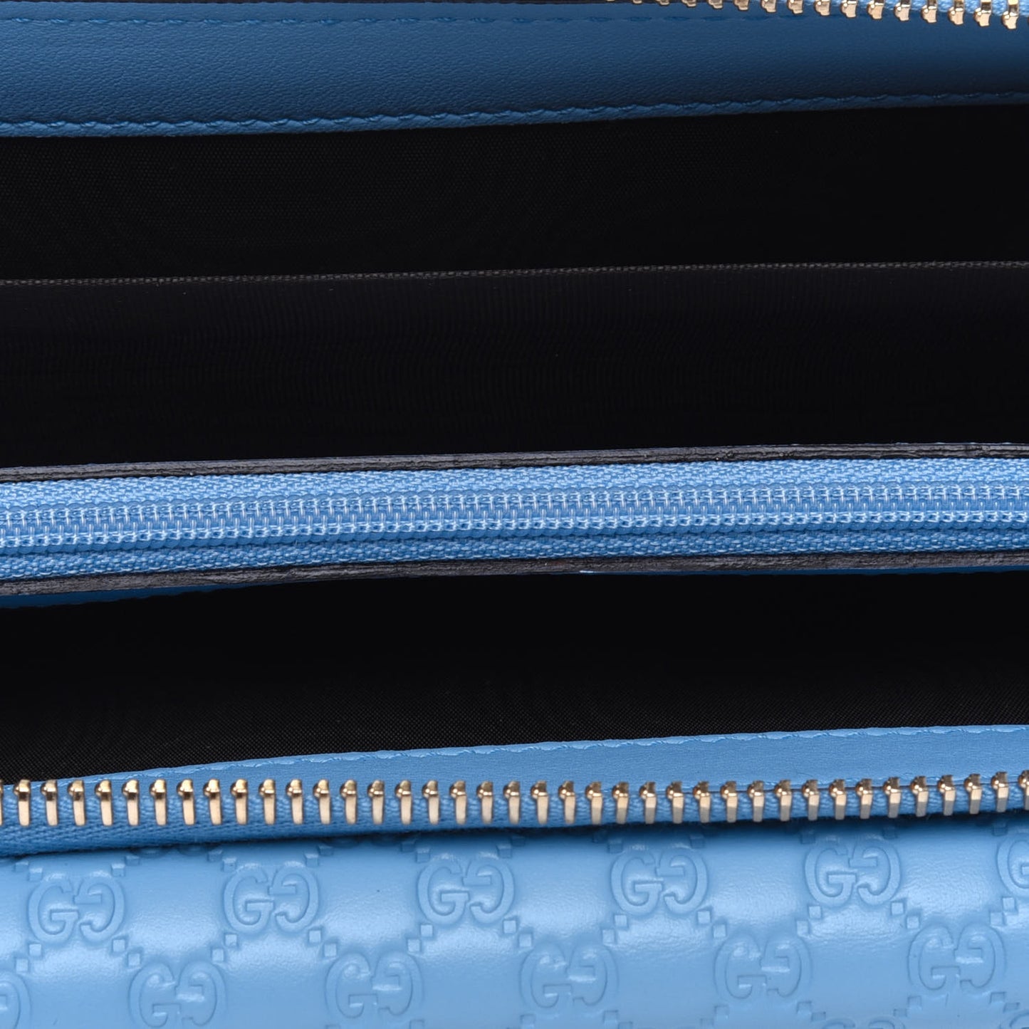 Soft Microguccissima Continental Zip Wallet Mineral Blue