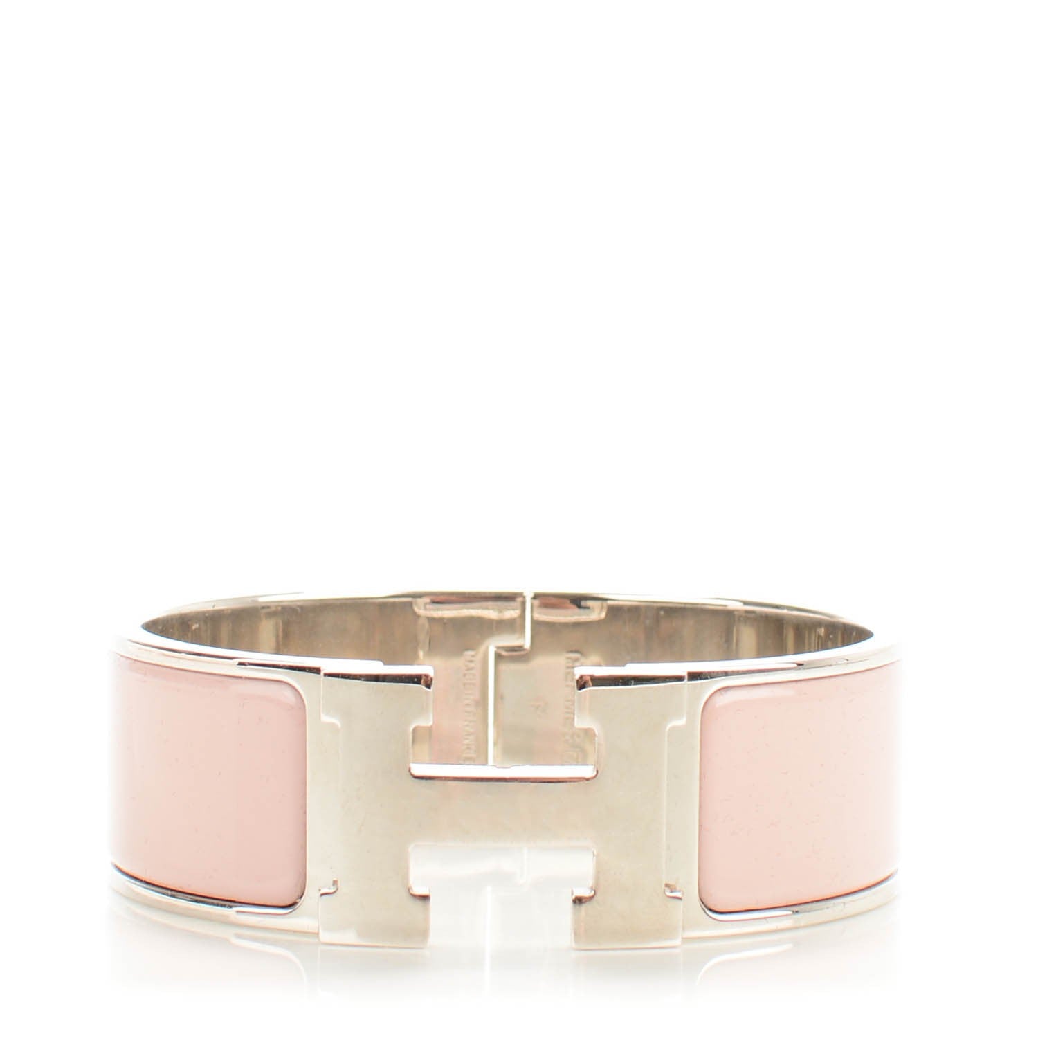 Hermes Enamel Wide Clic Clac H Bracelet PM Rose Poudre 1 of 5