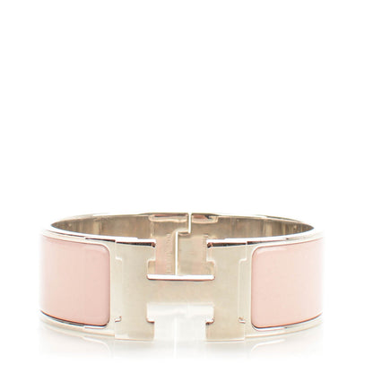 Hermes Enamel Wide Clic Clac H Bracelet PM Rose Poudre 1 of 5