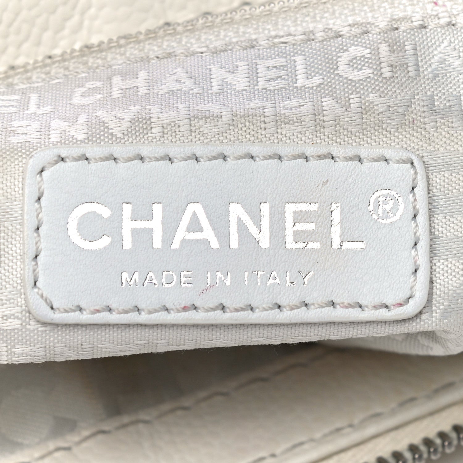 Chanel Caviar Perforated Pulley Shoulder Bag White 5 of 18