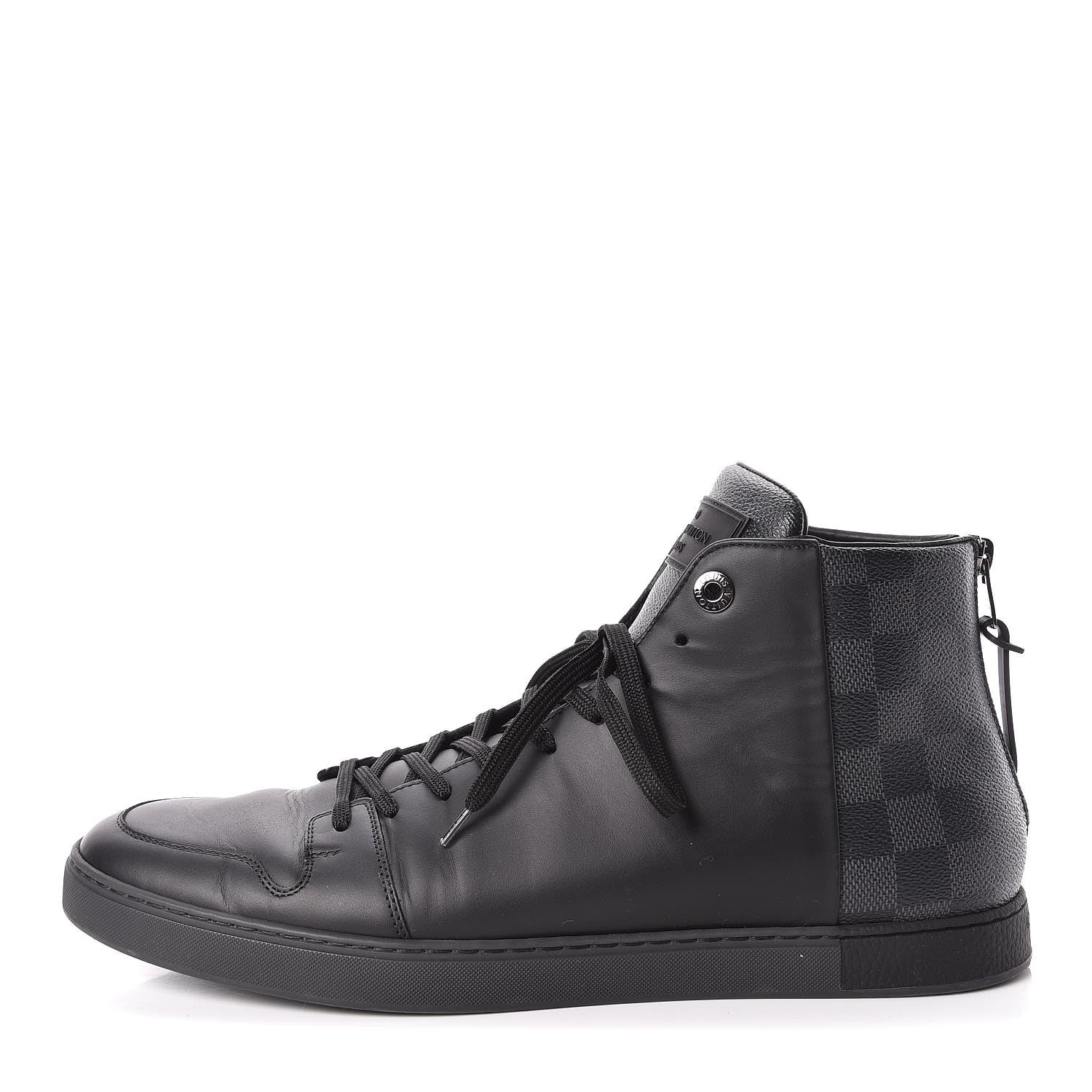 Louis Vuitton Calfskin Damier Graphite High Top Sneakers 9.5 1 of 10