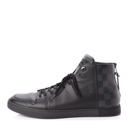 Louis Vuitton Calfskin Damier Graphite High Top Sneakers 9.5 1 of 10