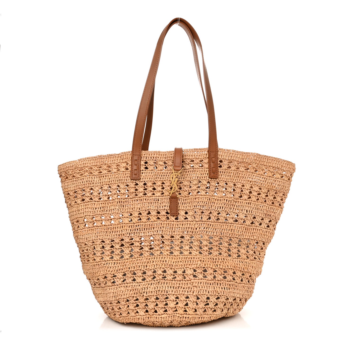 Raffia Calfskin Medium Panier Tote Naturel