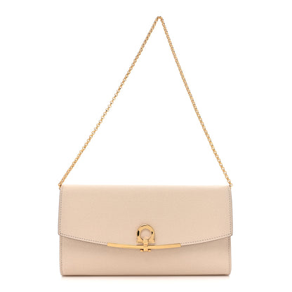 Salvatore Ferragamo Hammered Calfskin Mini Gancini Icona Bag Beige 1 of 12