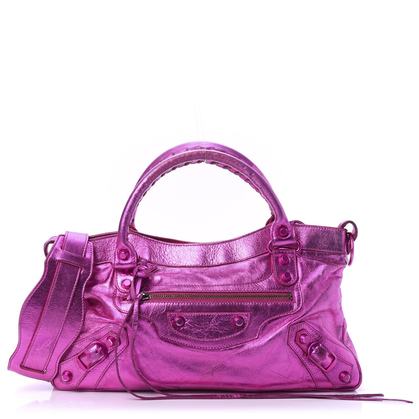 Metallic Chevre Classic Hardware First Magenta
