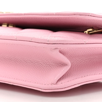 Chanel Caviar Quilted Wallet on Chain WOC Light Pink 10 of 12
