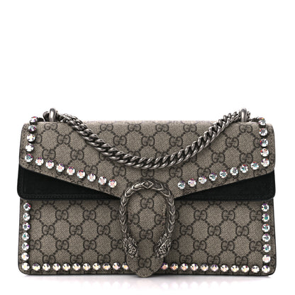 Gucci GG Supreme Monogram Crystal Small Dionysus Shoulder Bag Black 1 of 11