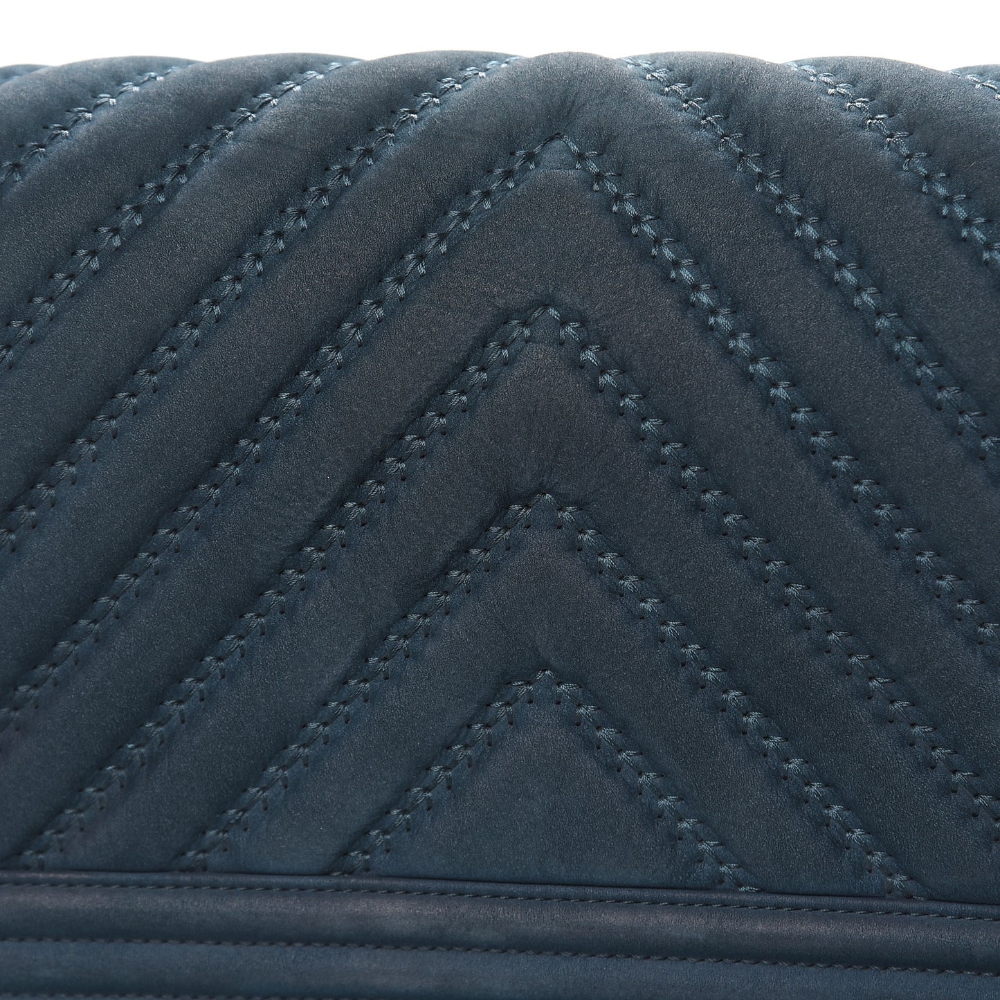 Nubuck Chevron Quilted Medium Boy Flap Blue