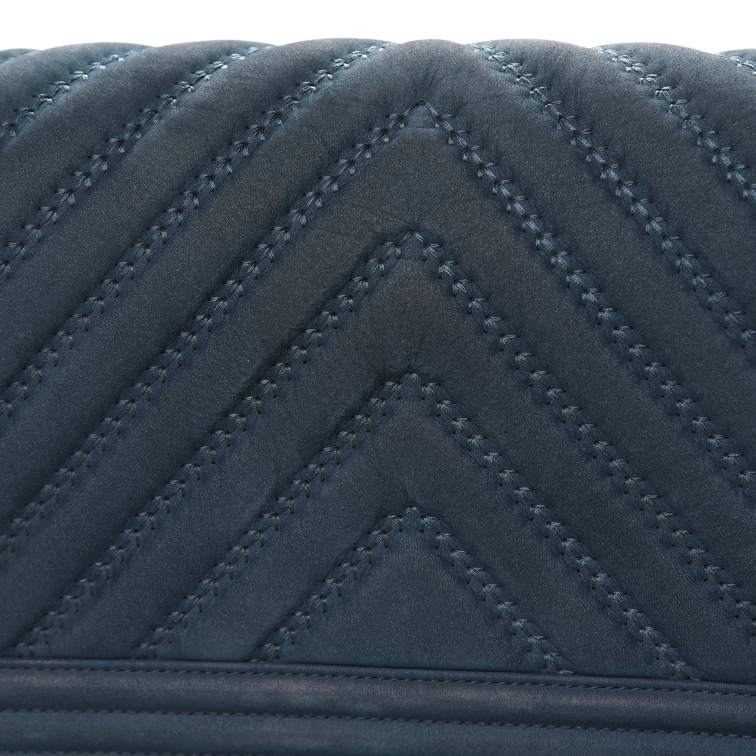 Chanel Nubuck Chevron Quilted Medium Boy Flap Blue 13 of 17
