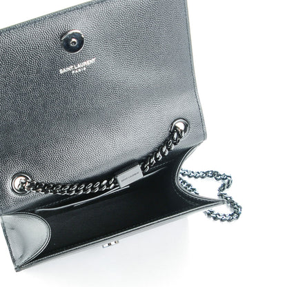Saint Laurent Grain De Poudre Small Monogram Kate Satchel Black 5 of 6