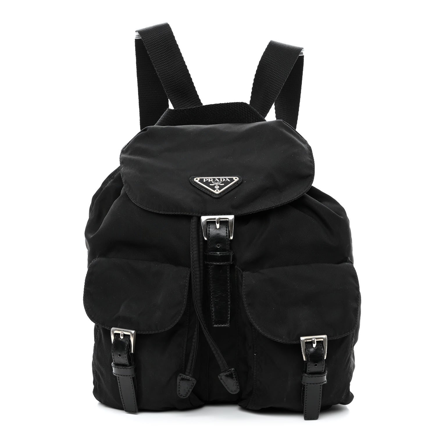 PRADA Tessuto Nylon Vela Backpack in size small in the color Black by FASHIONPHILE