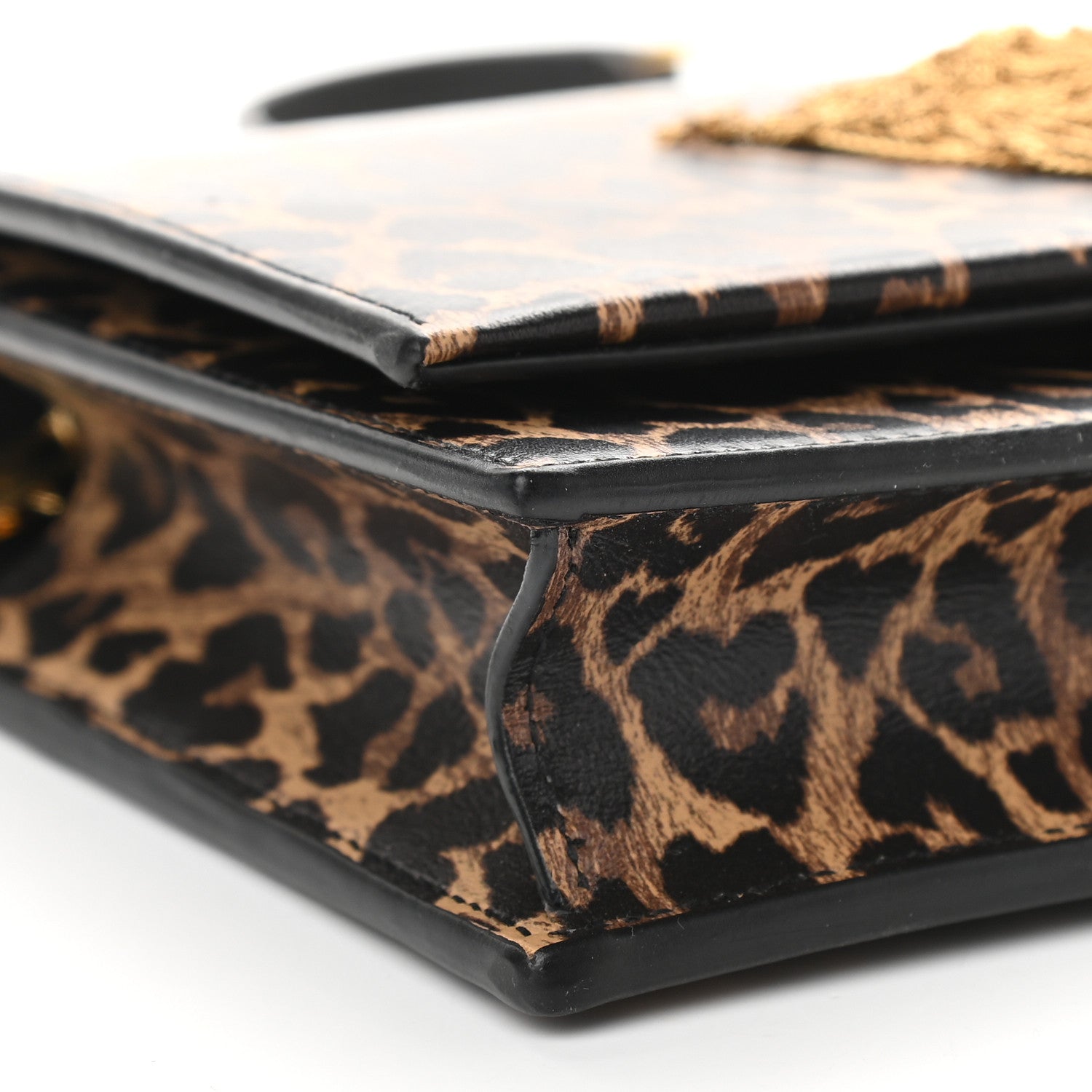 Saint Laurent Calfskin Heart Leopard Print Classic Monogram Kate Tassel Satchel Toffee 7 of 8