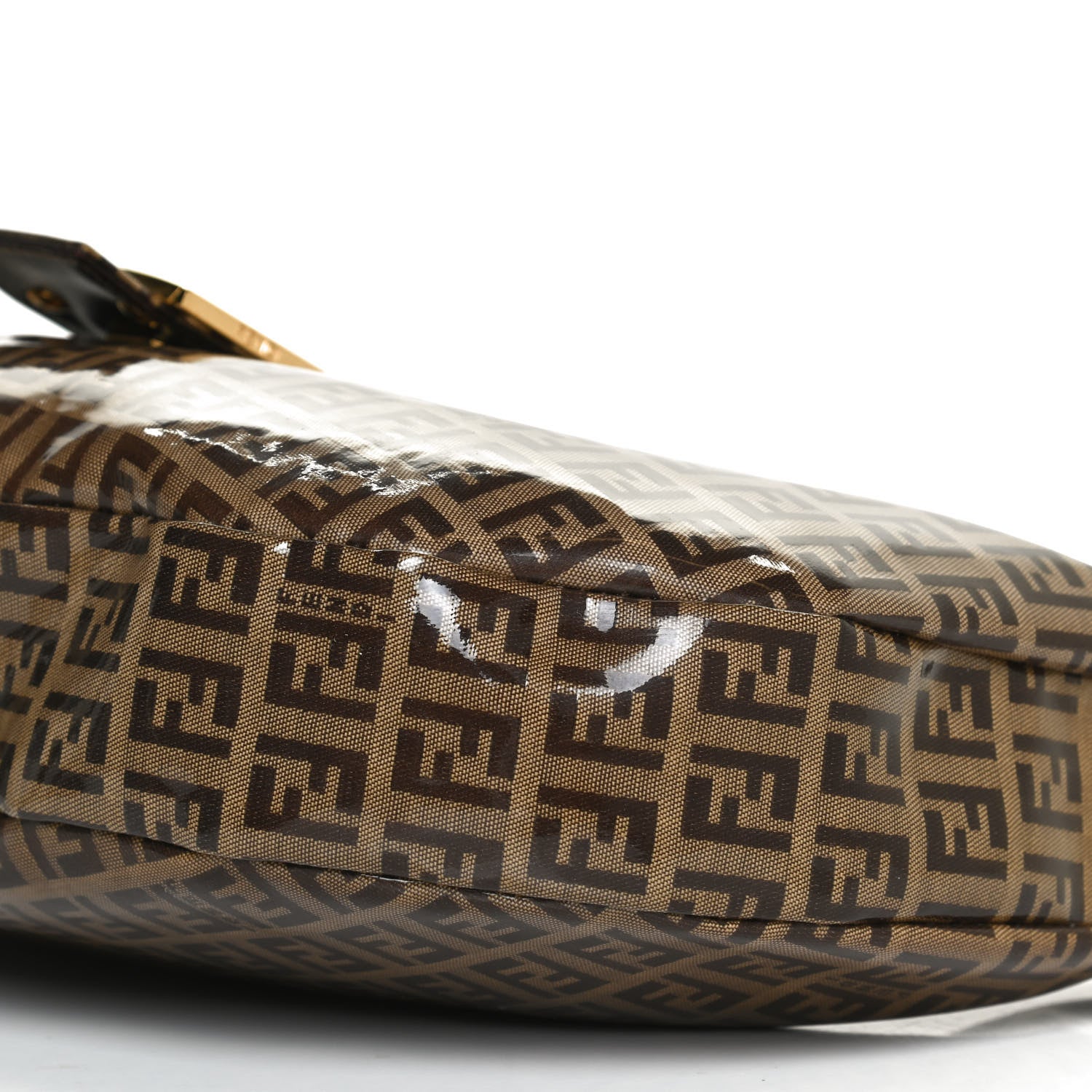 Fendi Vinyl Zucchino Shoulder Bag Tobacco 8 of 8