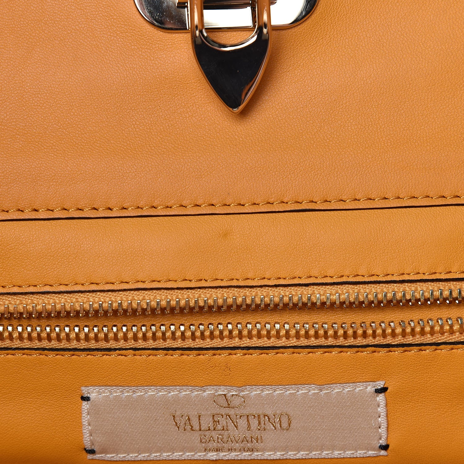 Valentino Garavani Vitello Native Couture 1975 Medium Rockstud Tote Mandarin Sorbet 8 of 11