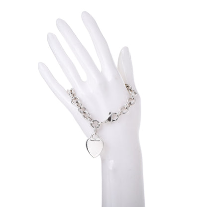 Tiffany Sterling Silver Heart Tag Charm Bracelet 2 of 5
