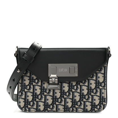 Christian Dior Oblique Smooth Calfskin Messenger Beige Black 1 of 9