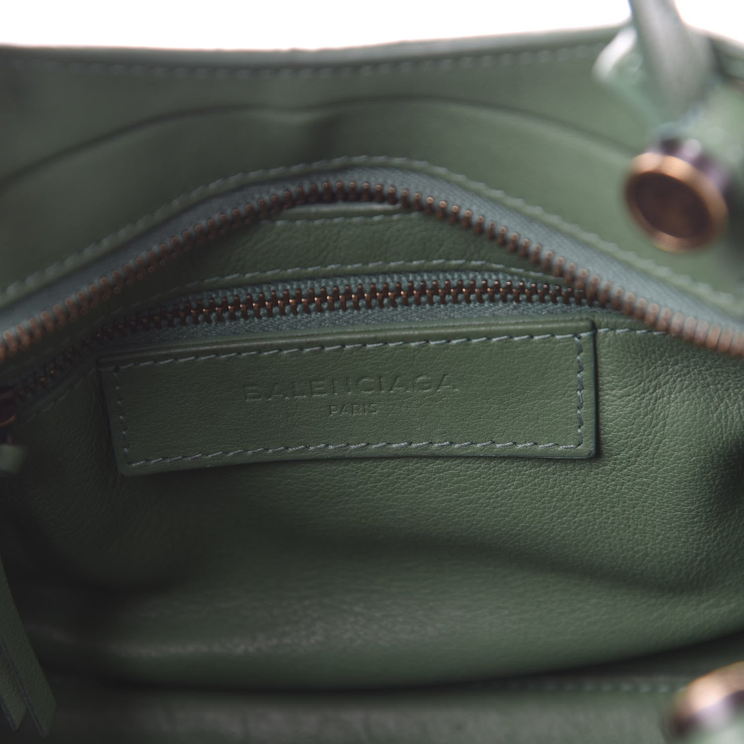 Balenciaga Chevre Perforated Blackout Hardware Nano City Green 9 of 12