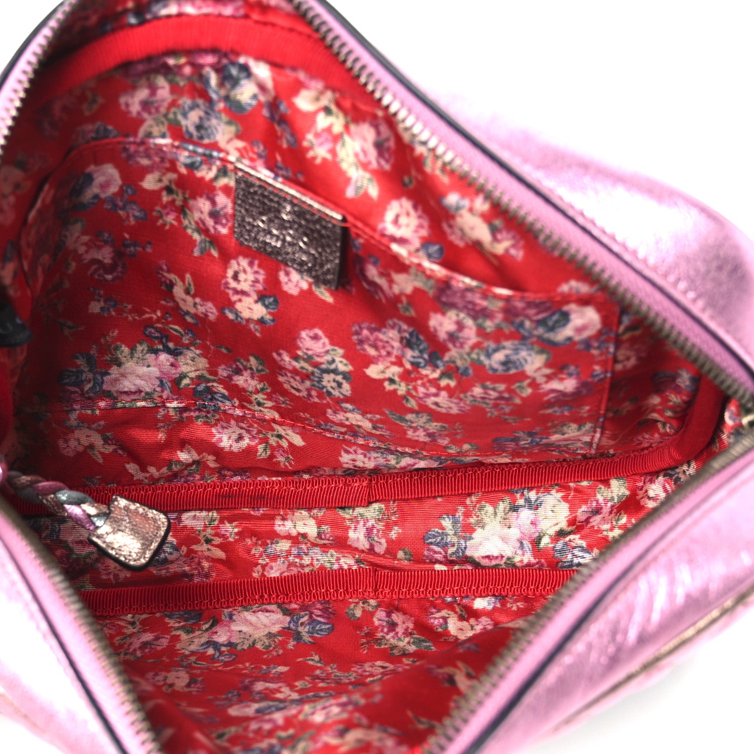 Gucci Laminated Nappa Trapuntata Small Zumi Shoulder Bag Rosa Lago Rame 5 of 11