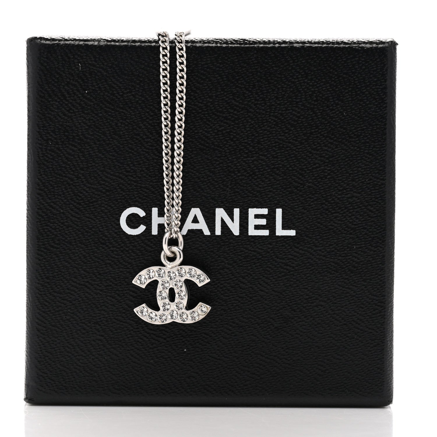 Chanel Crystal Timeless CC Necklace Silver 6 of 6