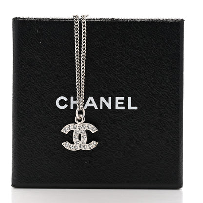 Chanel Crystal Timeless CC Necklace Silver 6 of 6