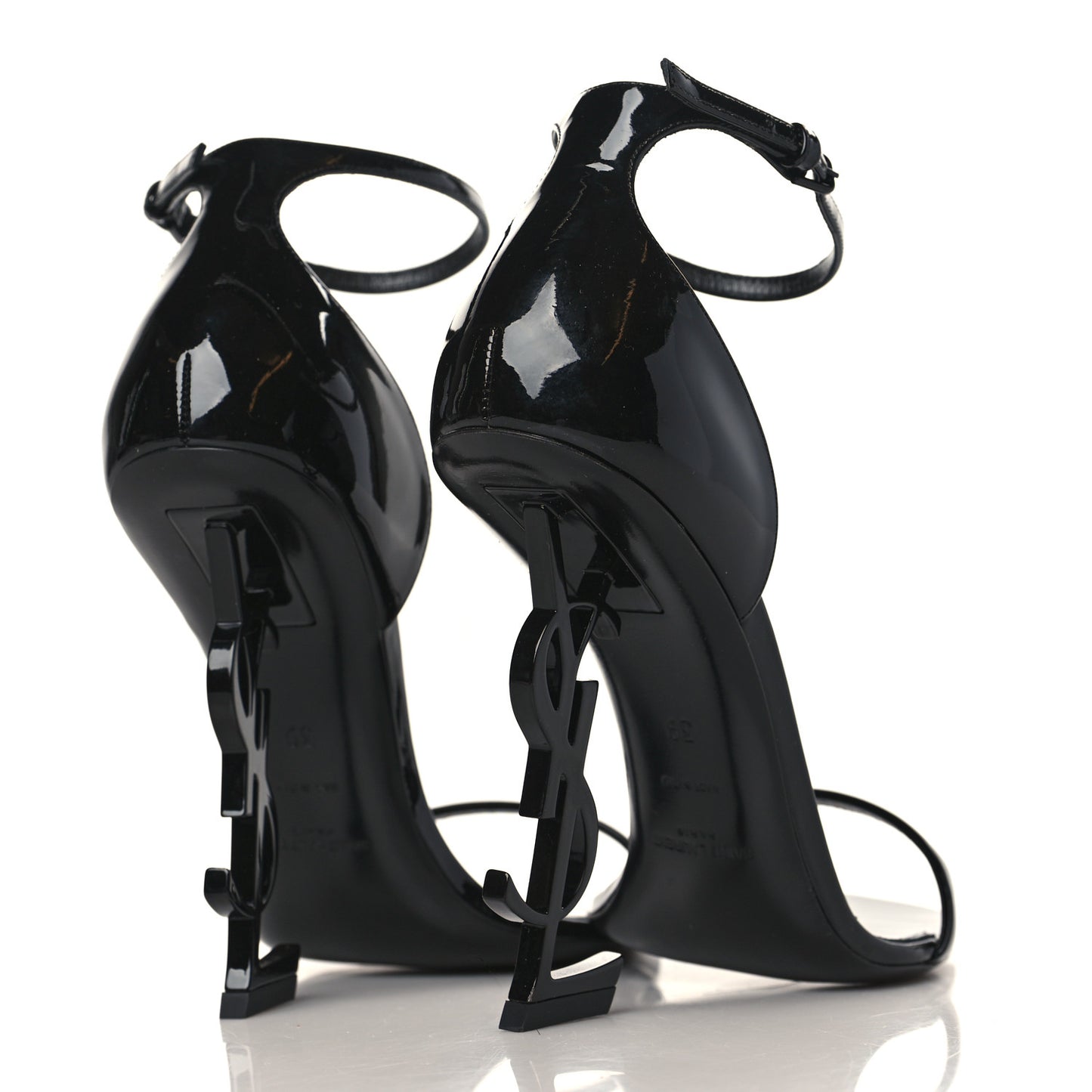 Patent Calfskin Opyum 110 Sandals 39 Black