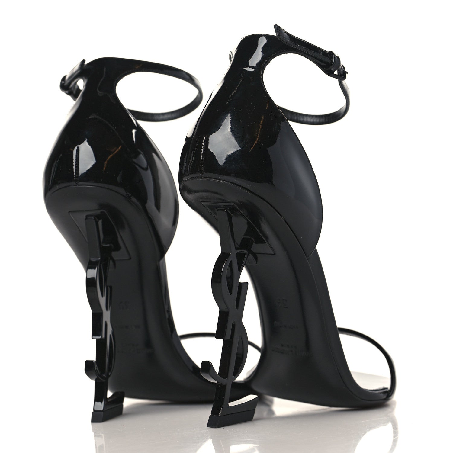 Saint Laurent Patent Calfskin Opyum 110 Sandals 39 Black 4 of 10