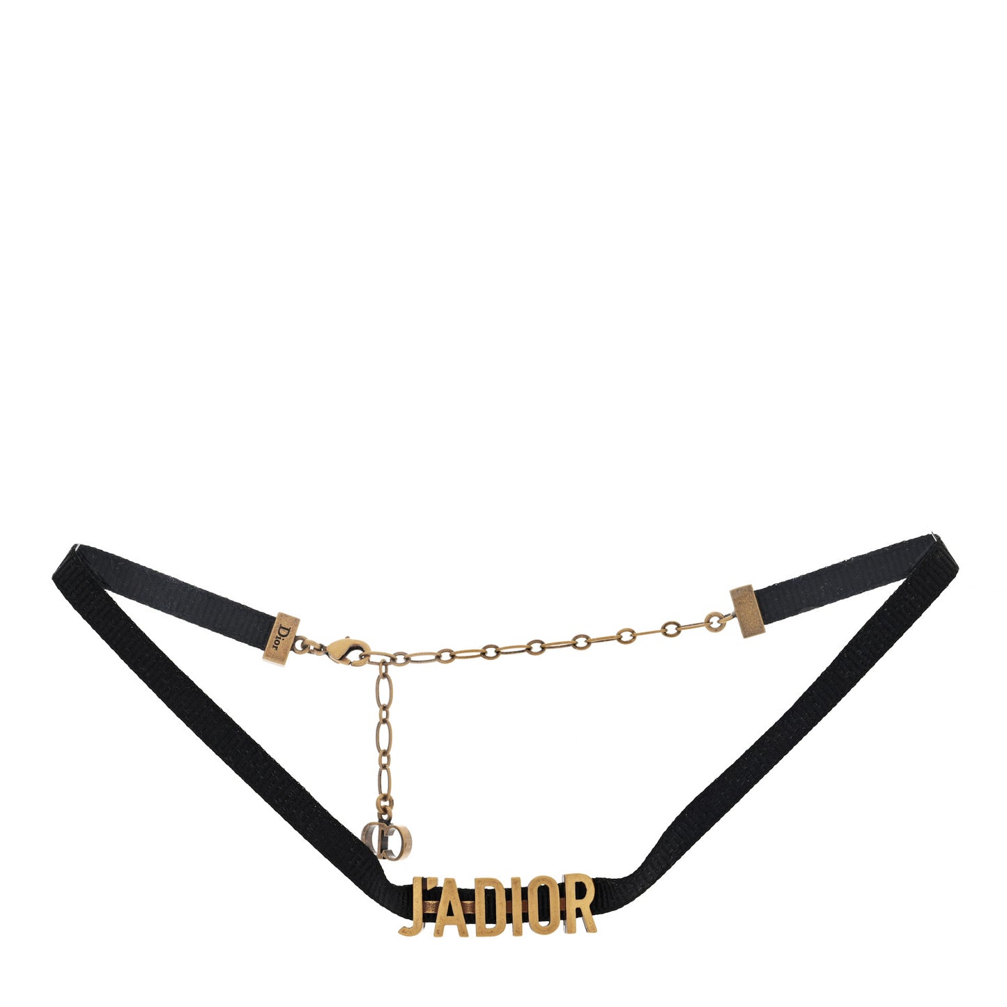 Grosgrain Ribbon J'Adior Logo Choker Necklace Black