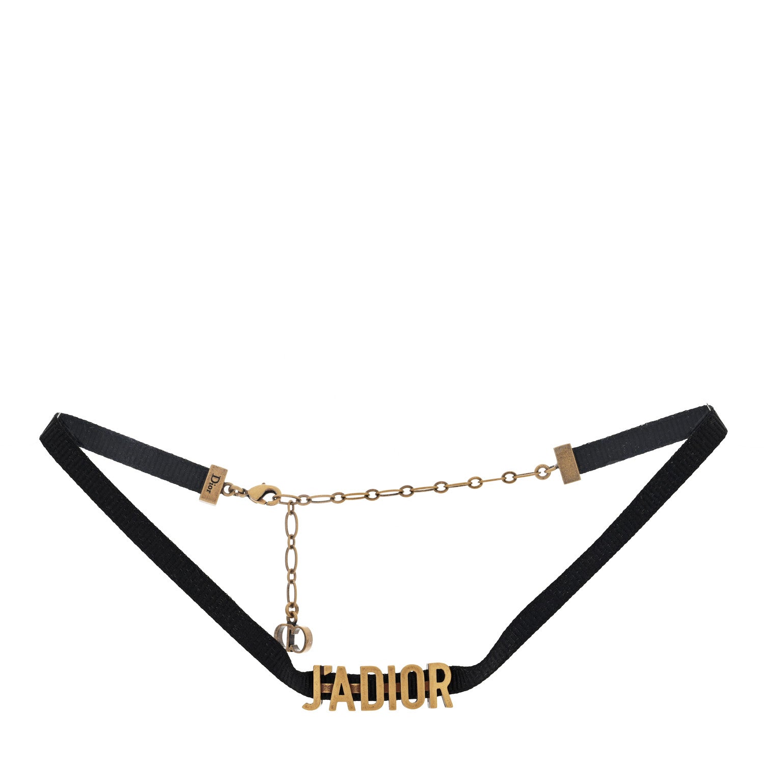 Christian Dior Grosgrain Ribbon J'Adior Logo Choker Necklace Black 3 of 4