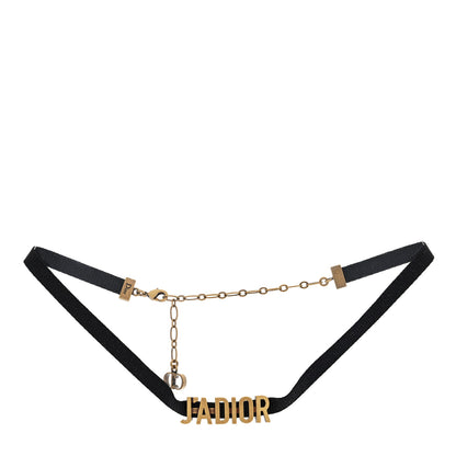 Christian Dior Grosgrain Ribbon J'Adior Logo Choker Necklace Black 3 of 4