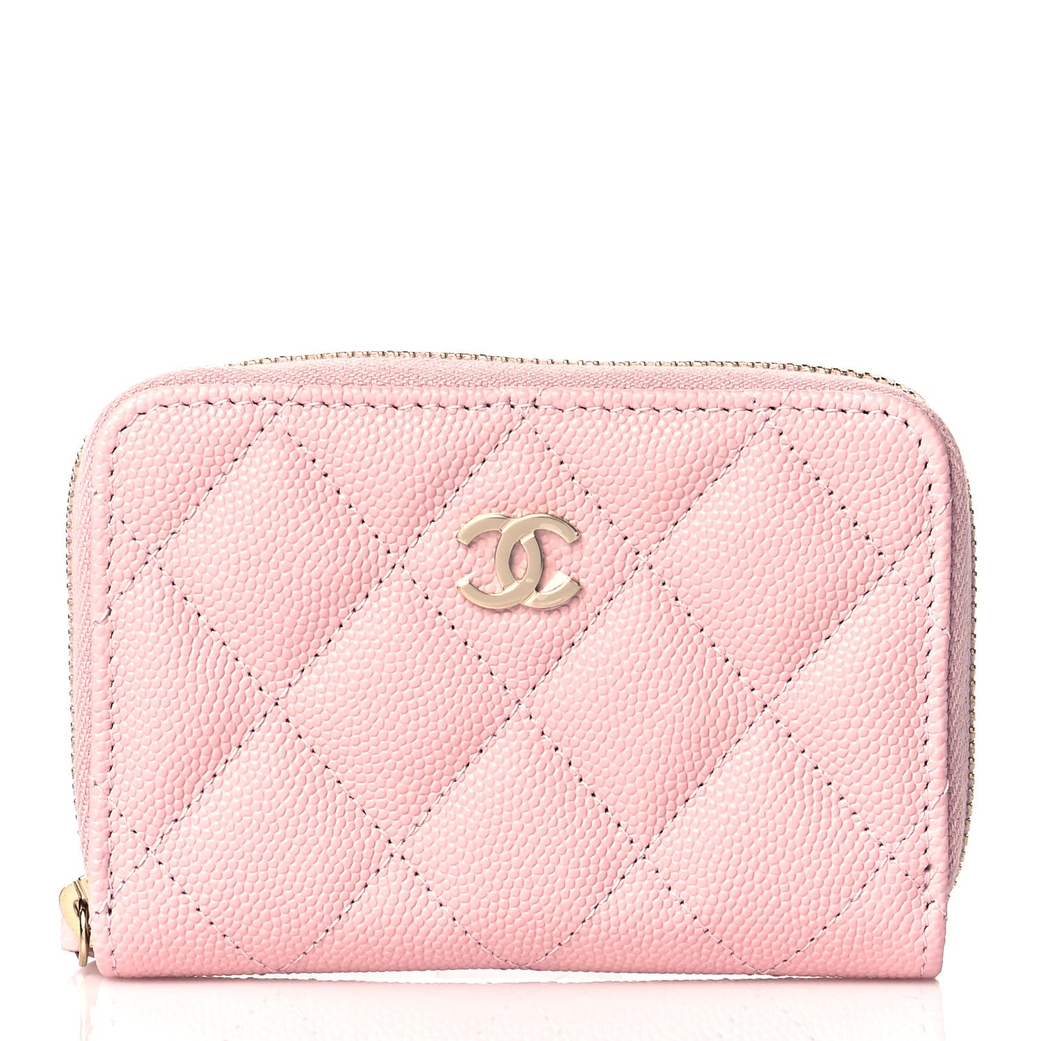 Chanel Caviar Quilted Zip Coin Purse Light Pink 1 of 8