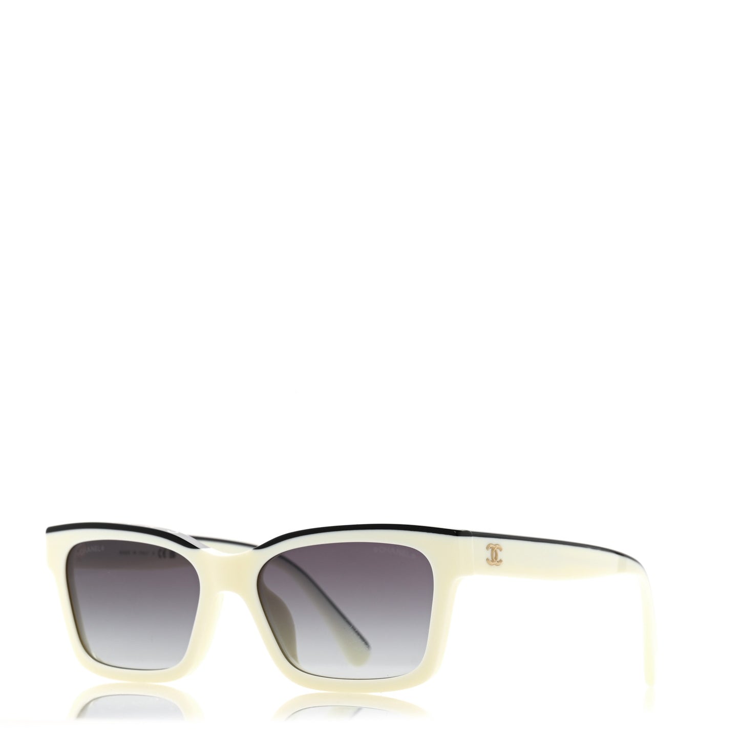 Acetate Square Sunglasses 5417 White Black