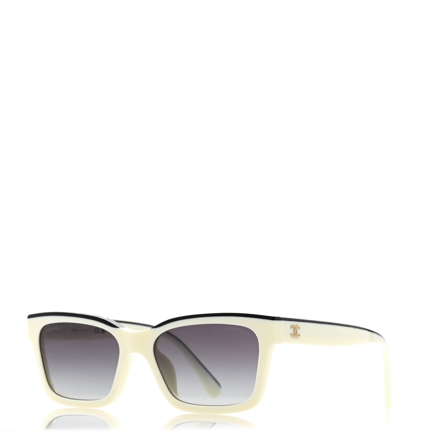 Chanel Acetate Square Sunglasses 5417 White Black 1 of 8