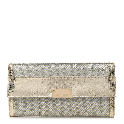 Jimmy Choo Glitter Fabric Reese Clutch Wallet Metallic 1 of 8