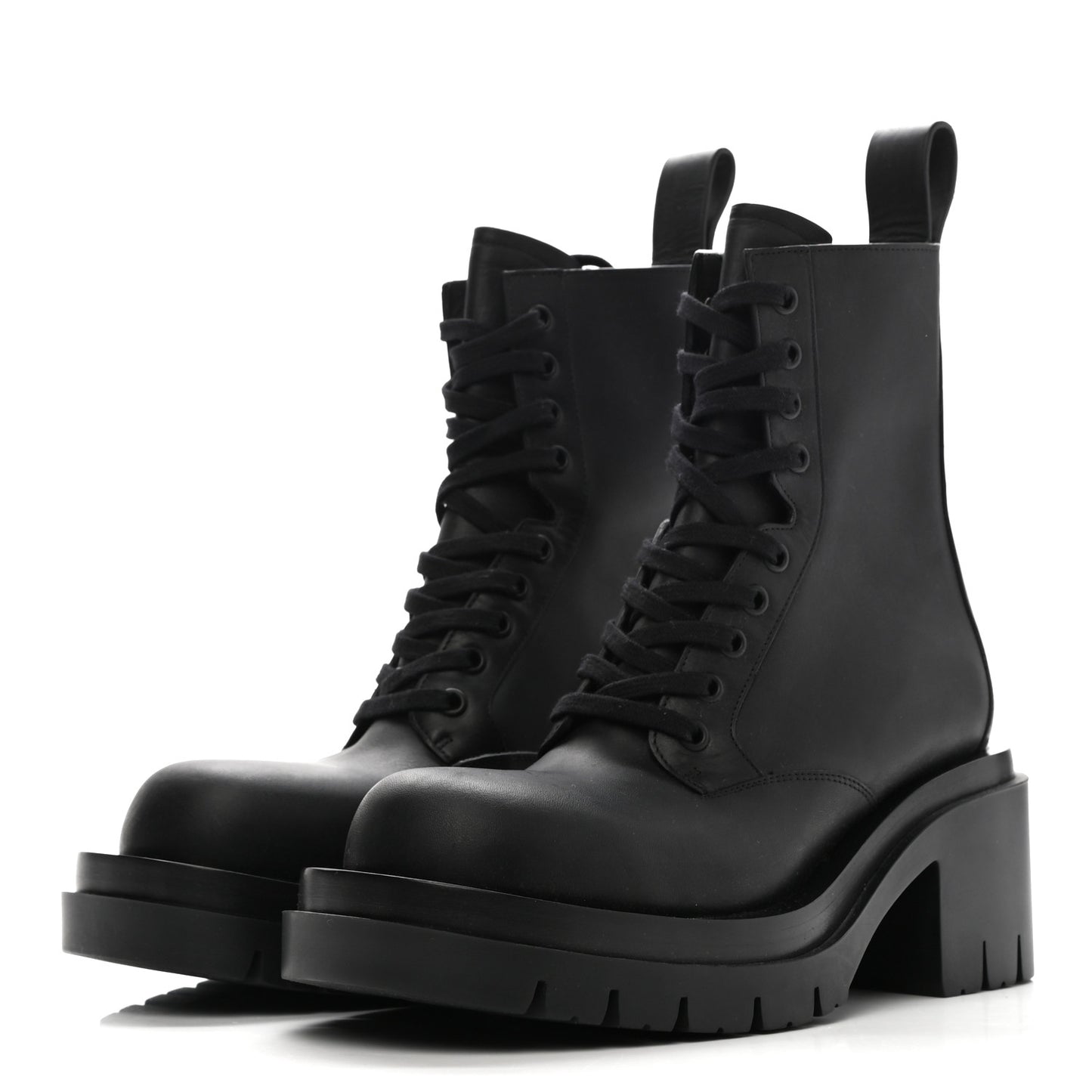 Calfskin The Lug Lace Up 30/70mm Ankle Boots 38 Black