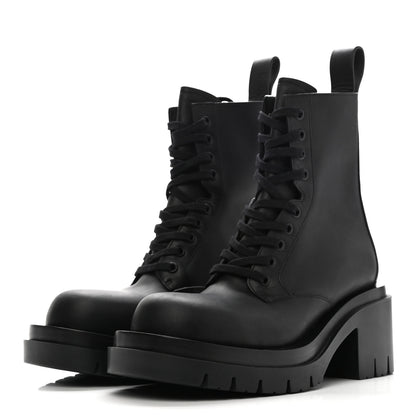 Bottega Veneta Calfskin The Lug Lace Up 30/70mm Ankle Boots 38 Black 3 of 6