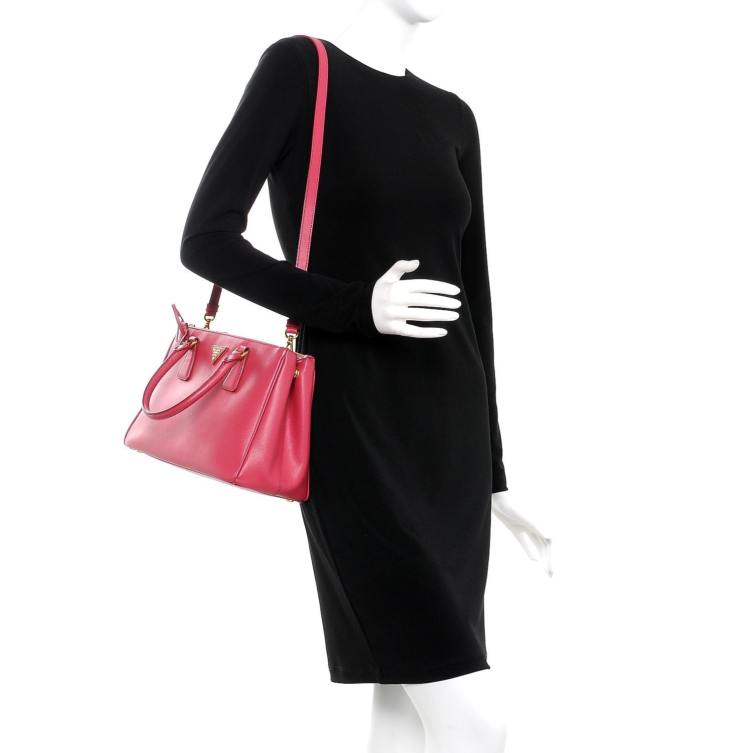 Prada Saffiano Small Galleria Double Zip Tote Peonia 2 of 8