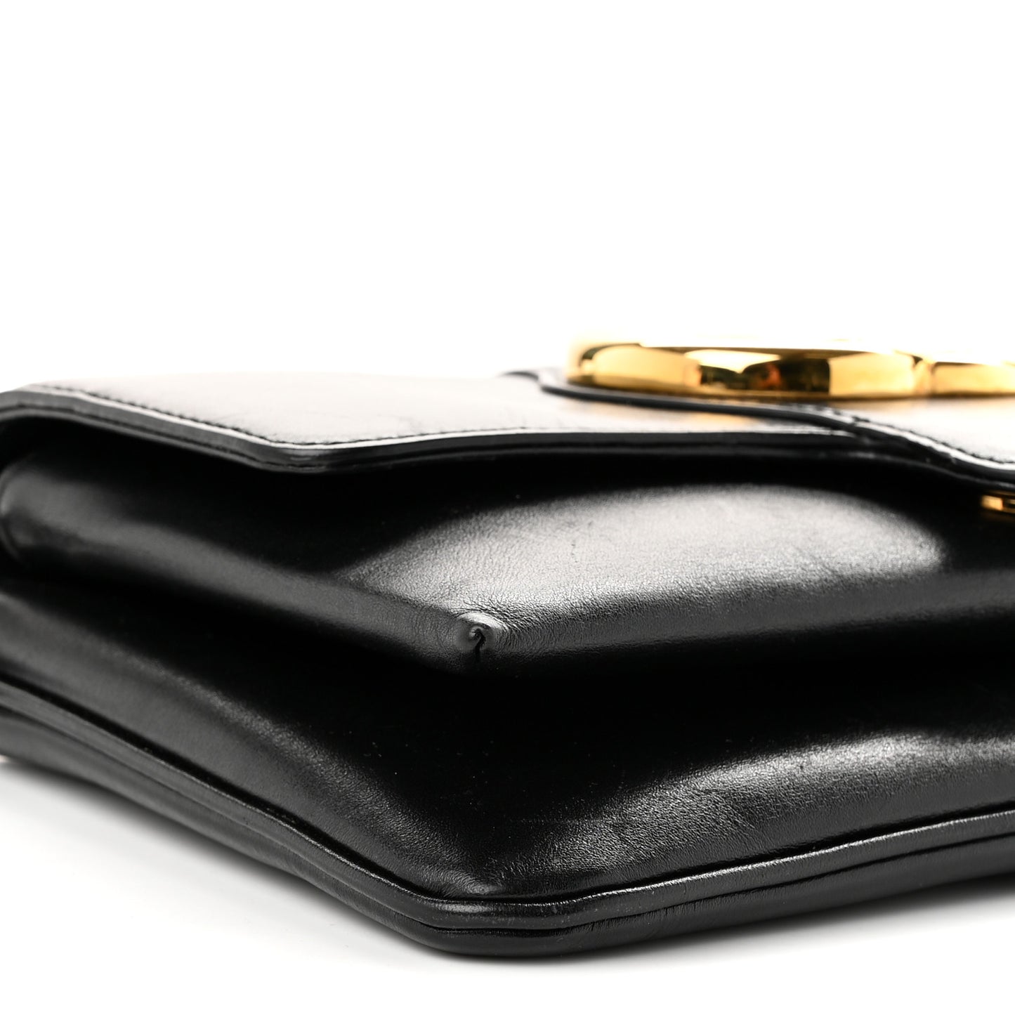 Vitello Palmellato Lux Small Arli Flap Shoulder Bag Black