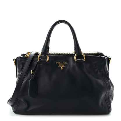 Prada Soft Calfskin Double Zip Shoulder Bag Baltico 1 of 11