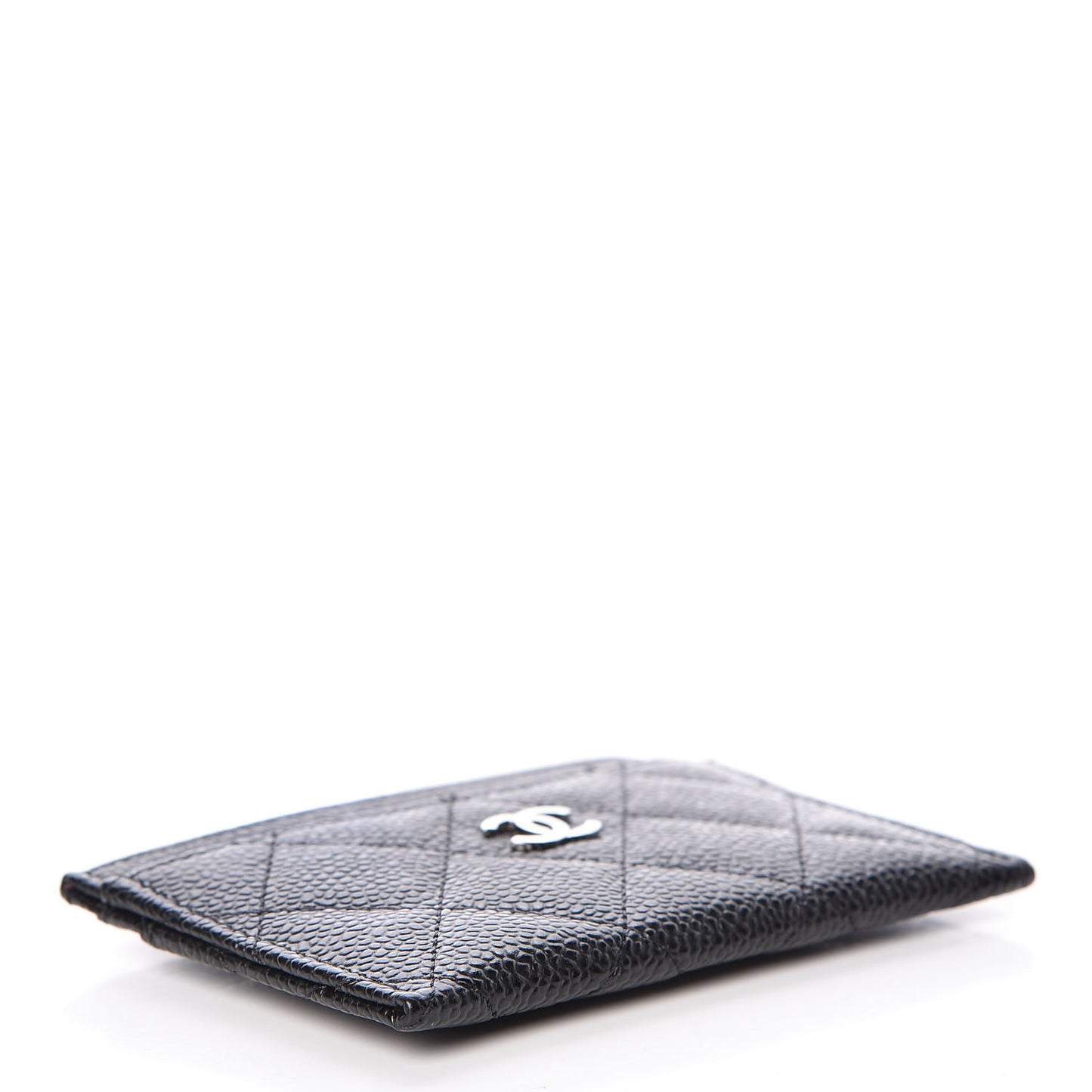 Caviar Quilted Card Holder Black