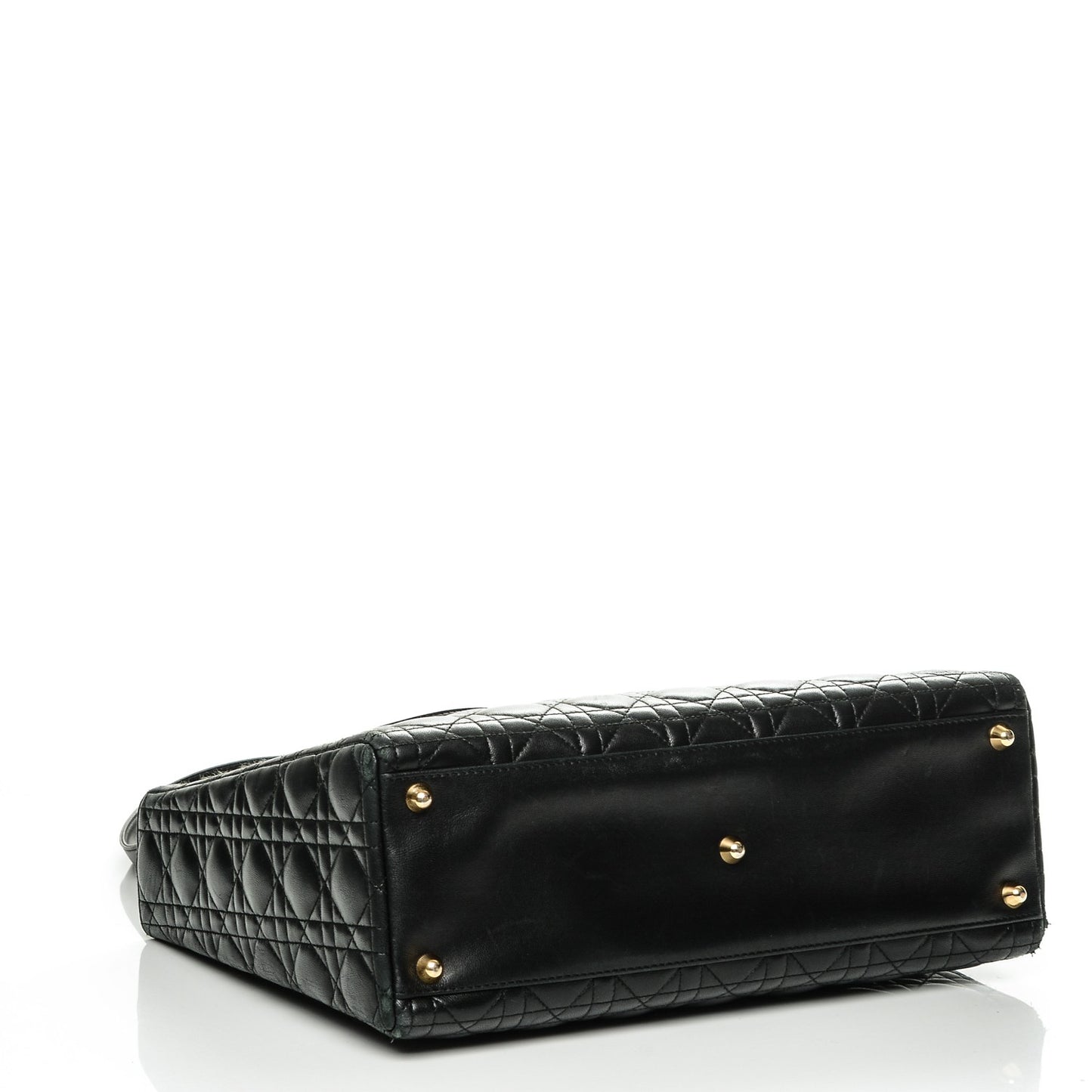 Vintage Lambskin Cannage Large Lady Dior Black