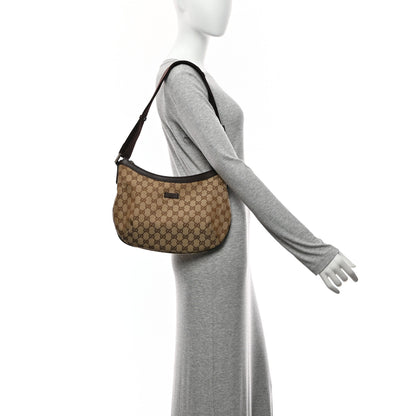 Gucci Monogram Medium Half Moon Hobo Dark Brown 2 of 11