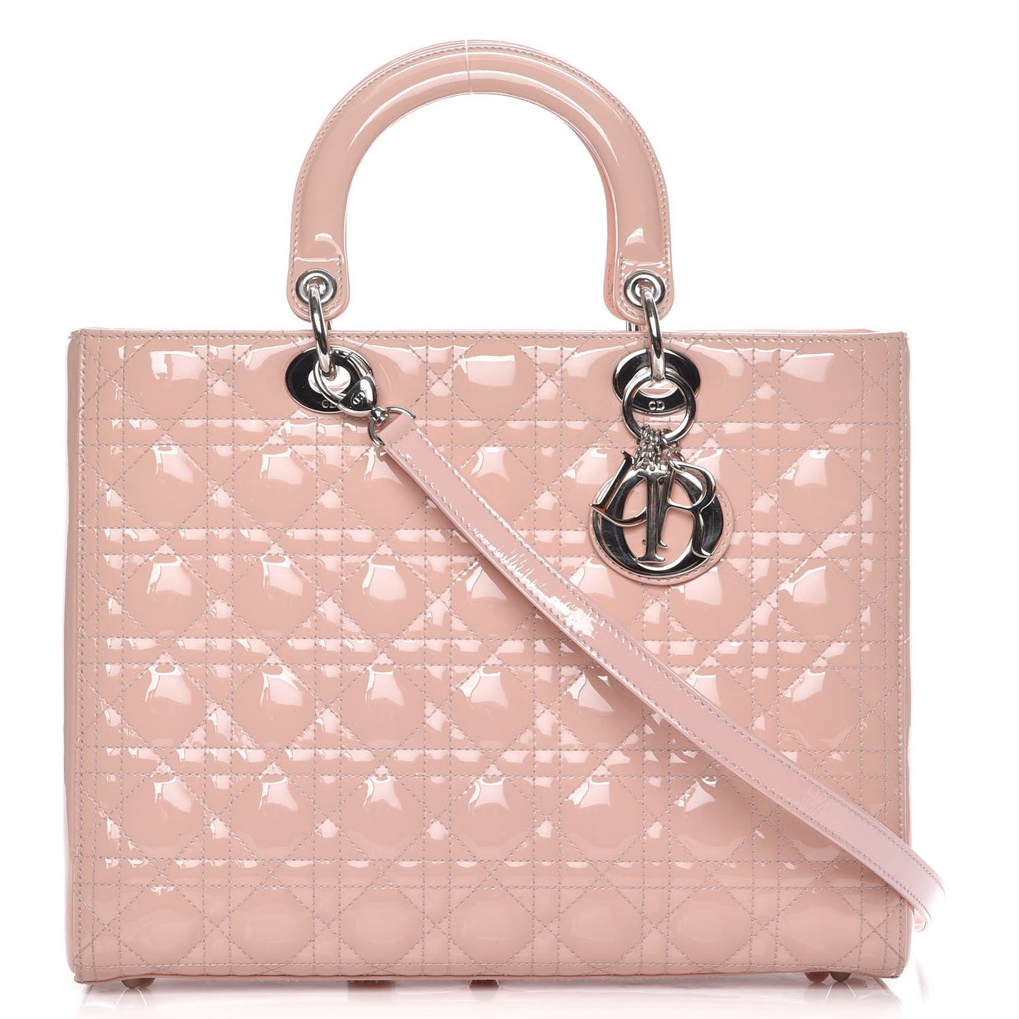 Patent Cannage Large Lady Dior Light Pink