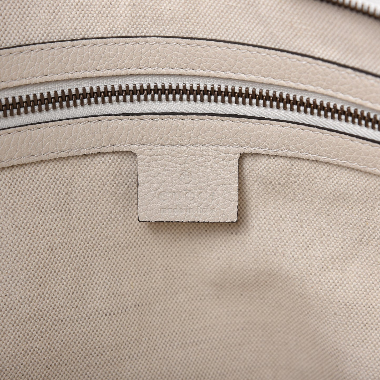 Grained Calfskin Logo Half Moon Hobo White