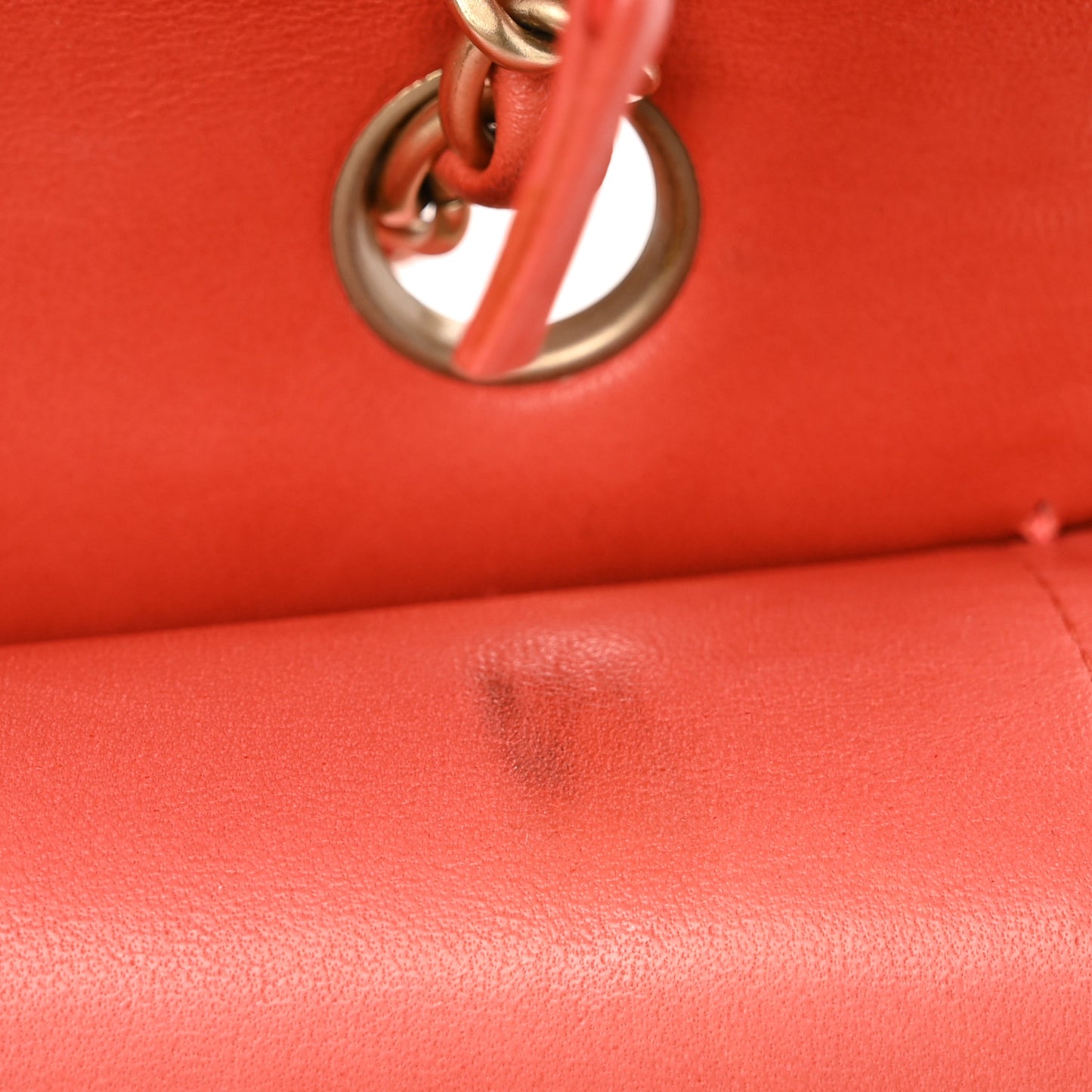 Lambskin Quilted Medium Double Flap Orange