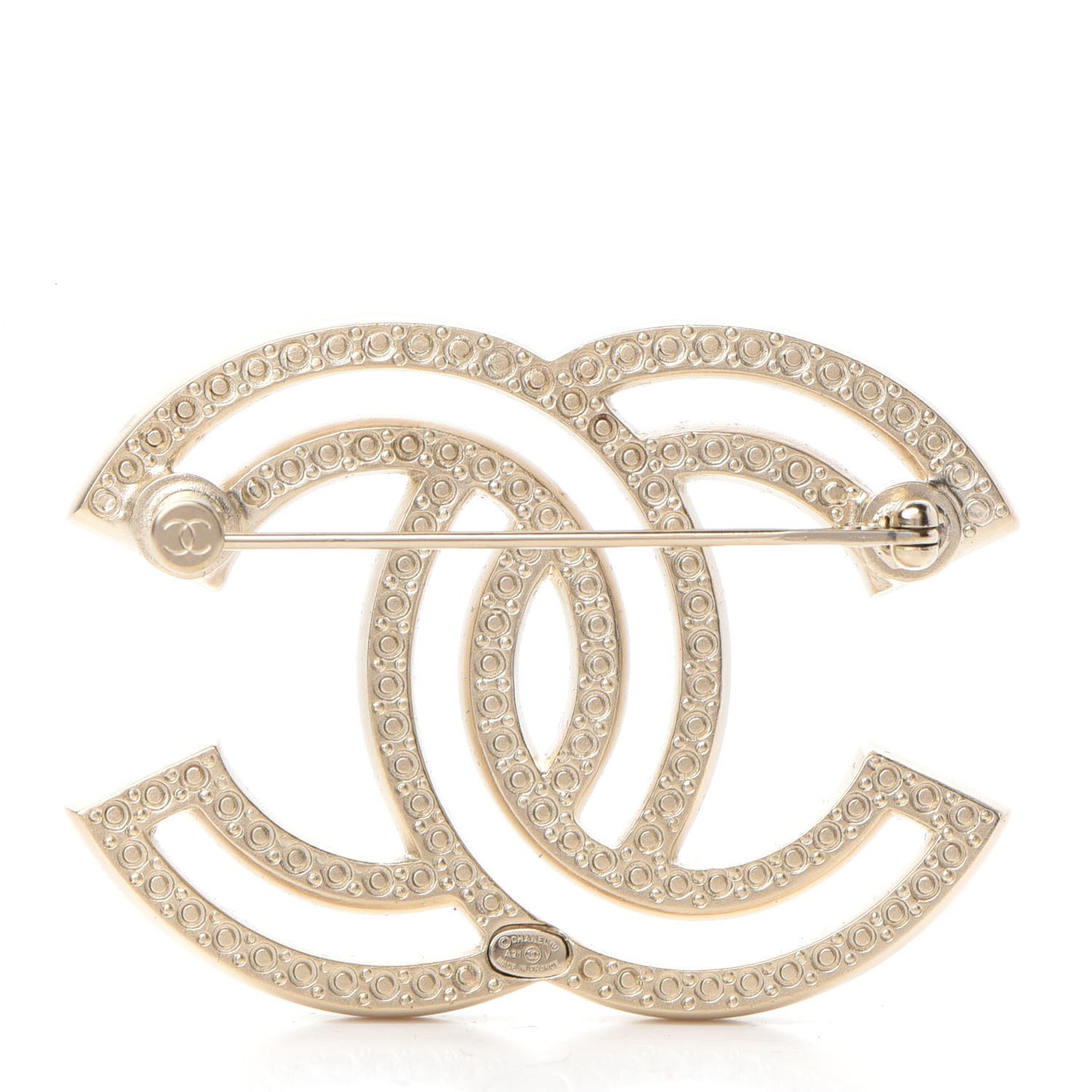Crystal CC Brooch Light Gold