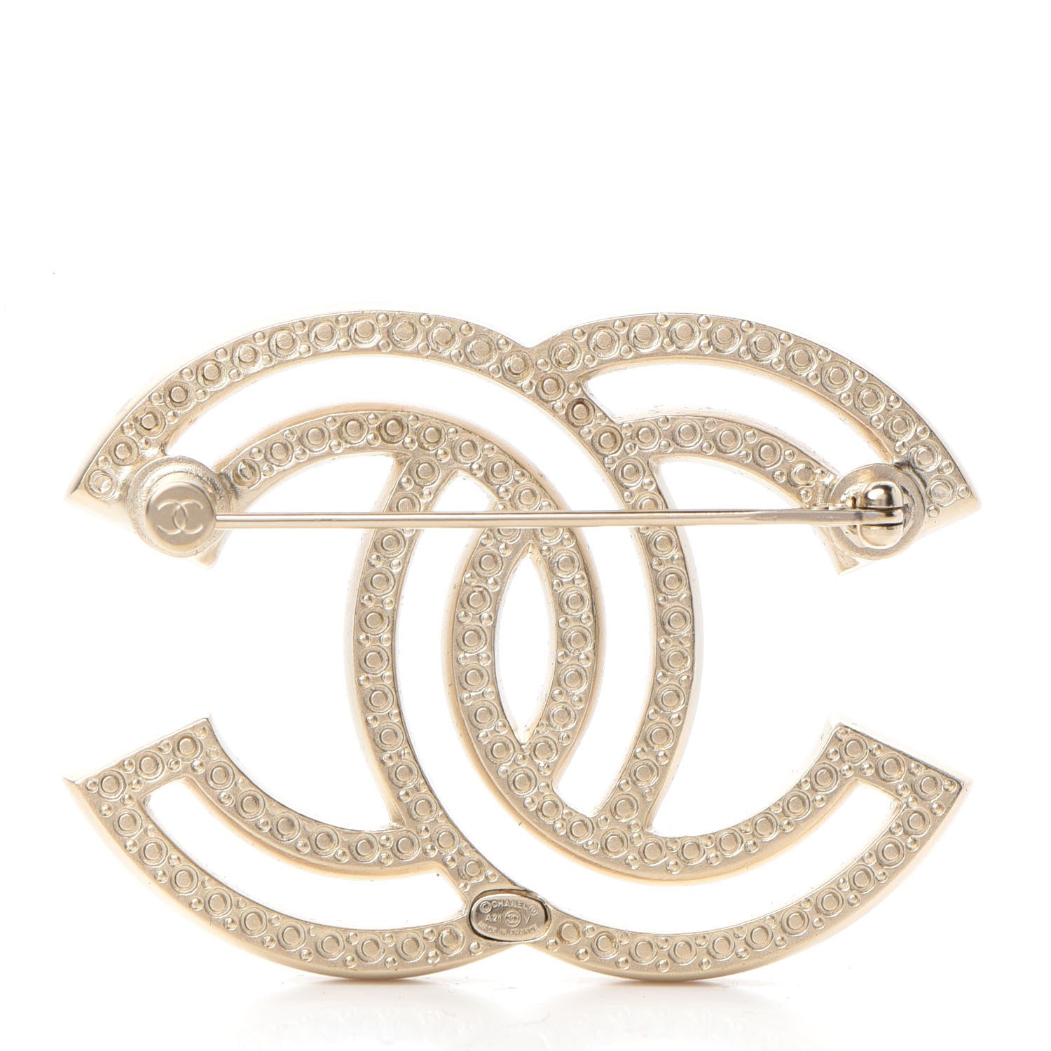 Chanel Crystal CC Brooch Light Gold 3 of 6