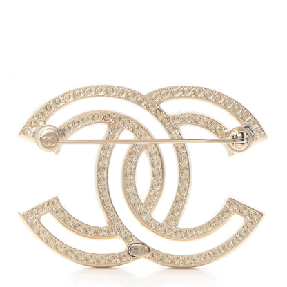 Chanel Crystal CC Brooch Light Gold 3 of 6